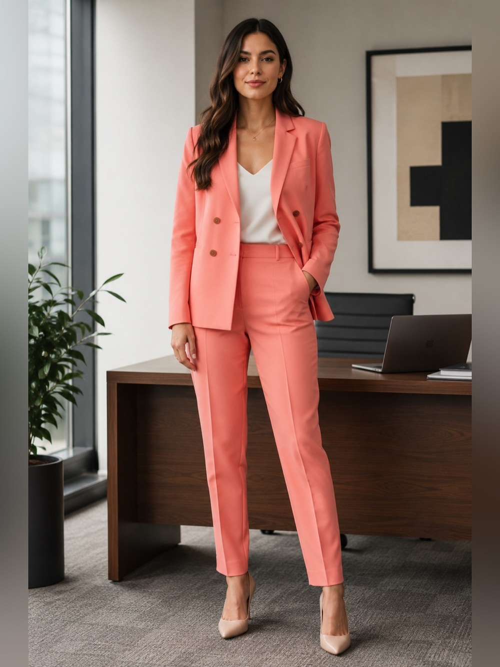 Jil Sander Salmon Pant Suit 38